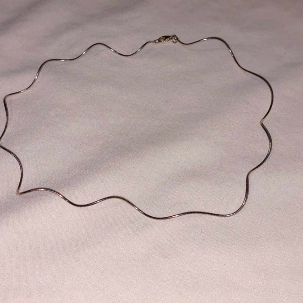 Silver Curly 925 Italy Silver Necklace.